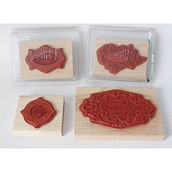 4 Vintage Rubber Stamps Easter Large HeartFelt Create For You Stampin Up - Picture 2 of 2